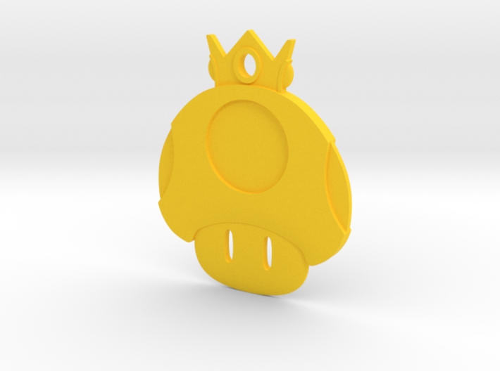 Golden Mushroom Key Chain 3d printed