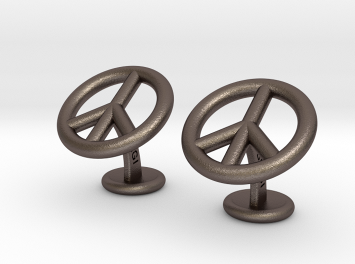Peace&amp;LoveCufflinks 3d printed
