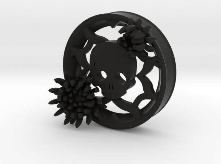 2 Inch Chrysanthemum And Skull Tunnel (right) 3d printed