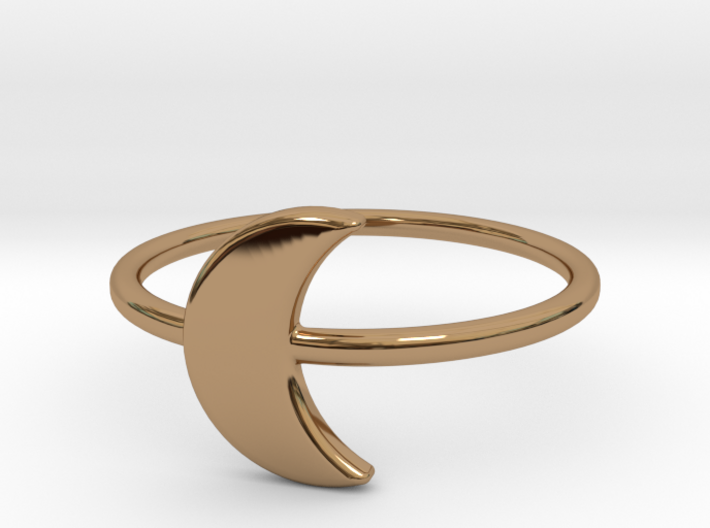 Midi Moon Ring by titbit 3d printed