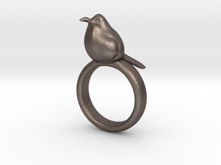Ring with a bird on top of it 3d printed