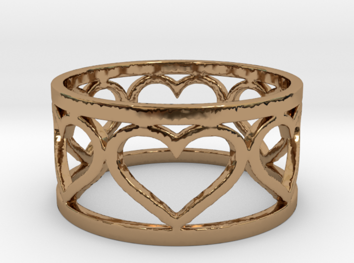 Caged Heart Ring V1 Ring Size 8 3d printed