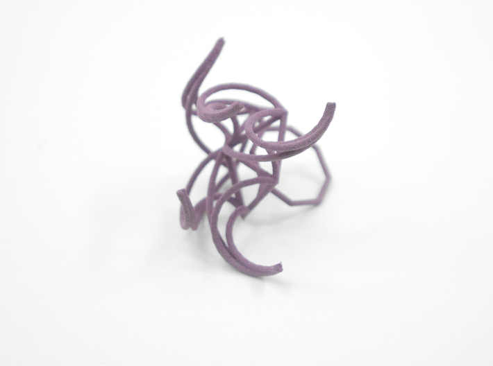 Aster Ring (Large) Size 9 3d printed Custom Dyed Color (Wisteria)