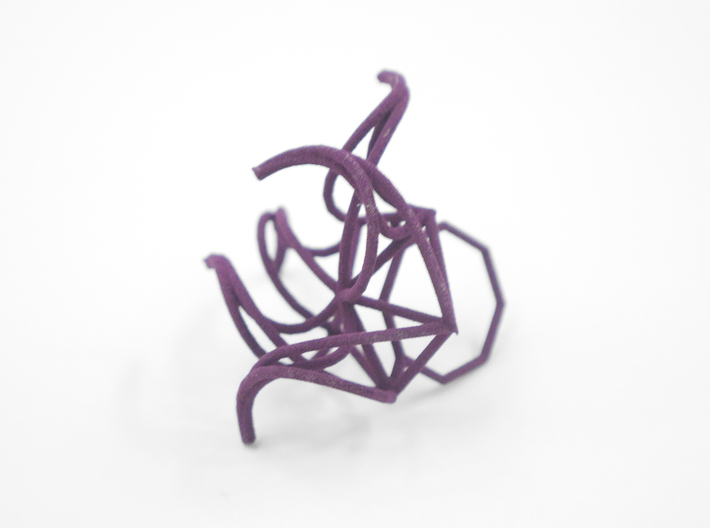 Aster Ring (Large) Size 9 3d printed Custom Dyed Color (Eggplant)