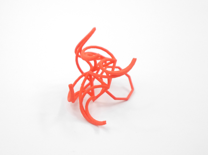 Aster Ring (Large) Size 6 3d printed Custom Dyed Color (Coral)