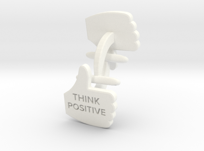 Thumbs Up think positive Cufflink 3d printed