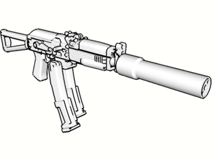 1:6 scale Russian Vityaz SMG Full Package revised  3d printed 