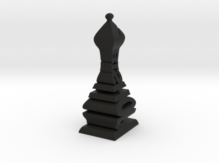 Typographical Bishop Chess Piece 3d printed