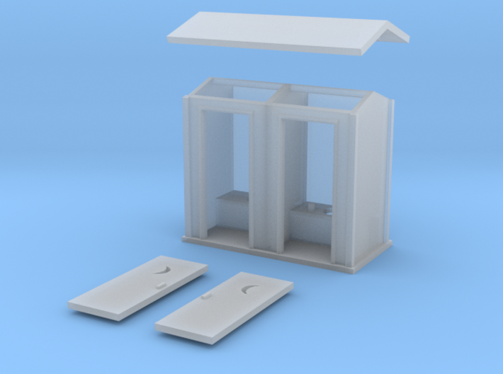 N-Scale 2-Hole Outhouse 3d printed