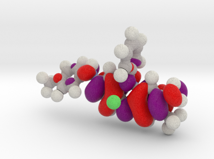 Mauveine LUMO molecular orbital 3d printed