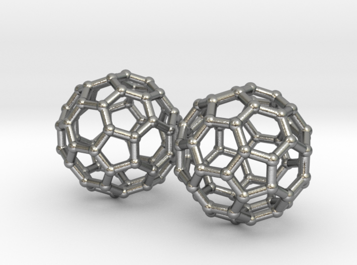 Mini Buckyball Chemistry Molecule Earrings 3d printed