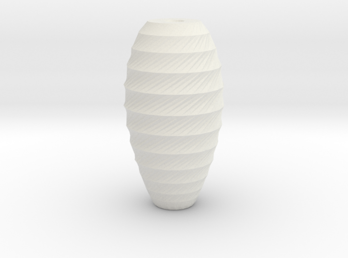 twisted long oval vase 3d printed