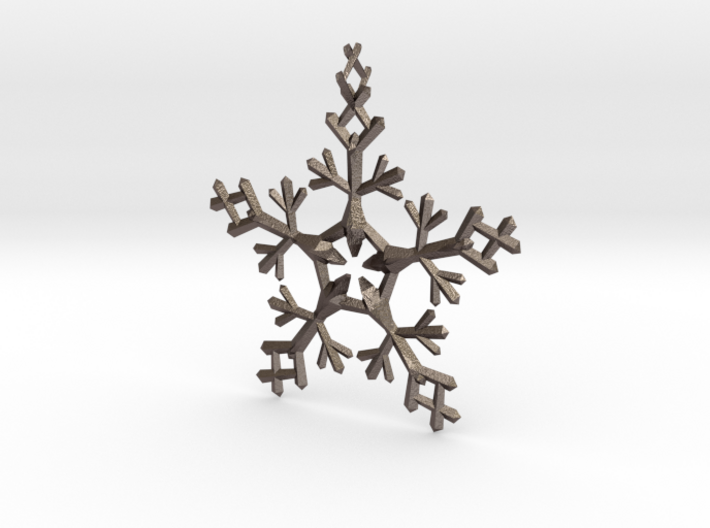 Snow Flake 5 Points - w Loopet - 7cm 3d printed