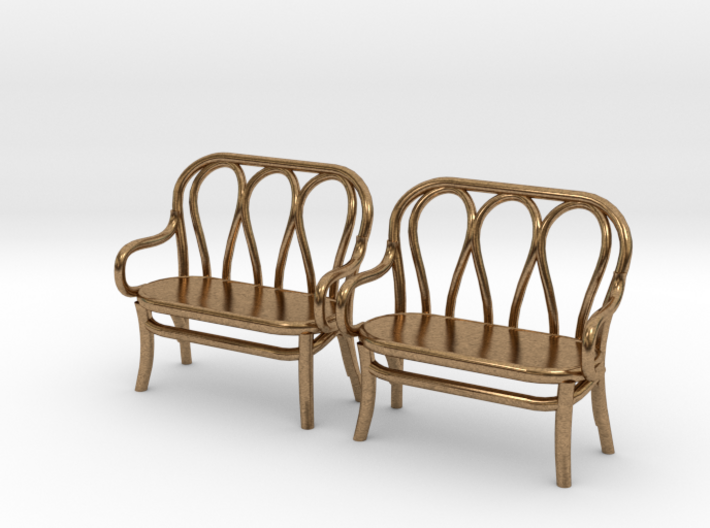 Pair of 1:48 Bentwood Settees 3d printed