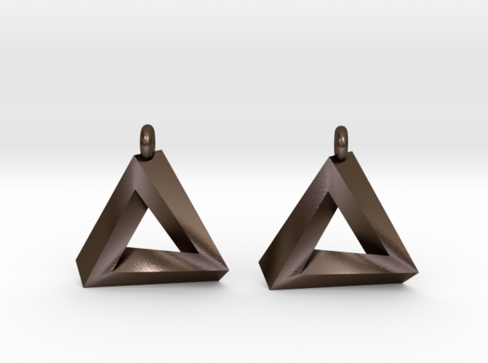 Penrose Triangle - Earrings (17mm) 3d printed