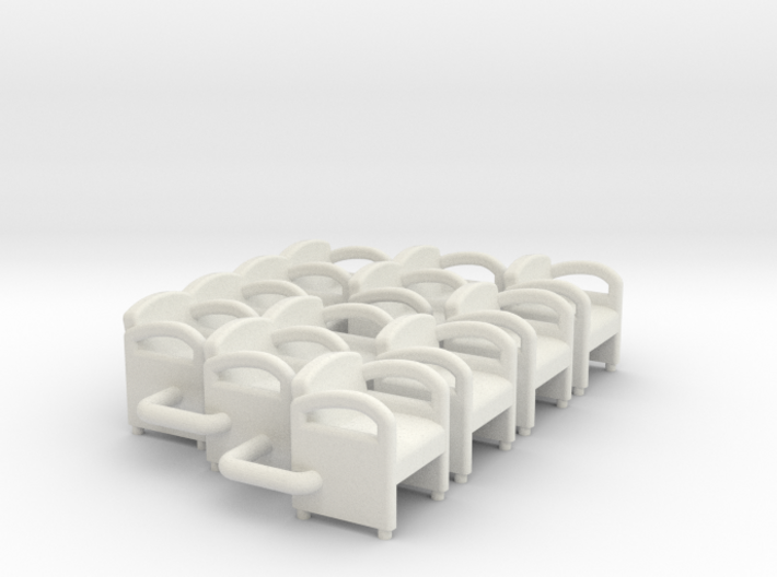 HO Scale Waiting Room Chairs 3d printed