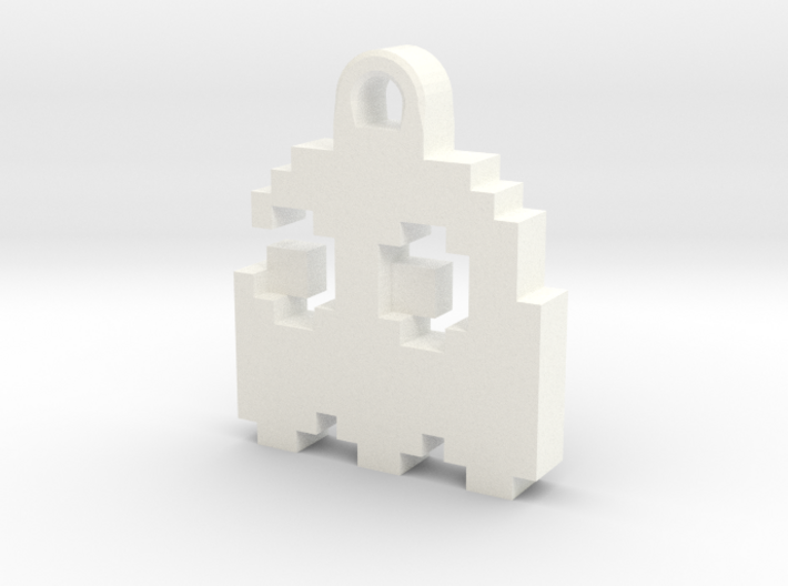 Pac Man Ghost 8-bit Earring 2 (looks left) 3d printed