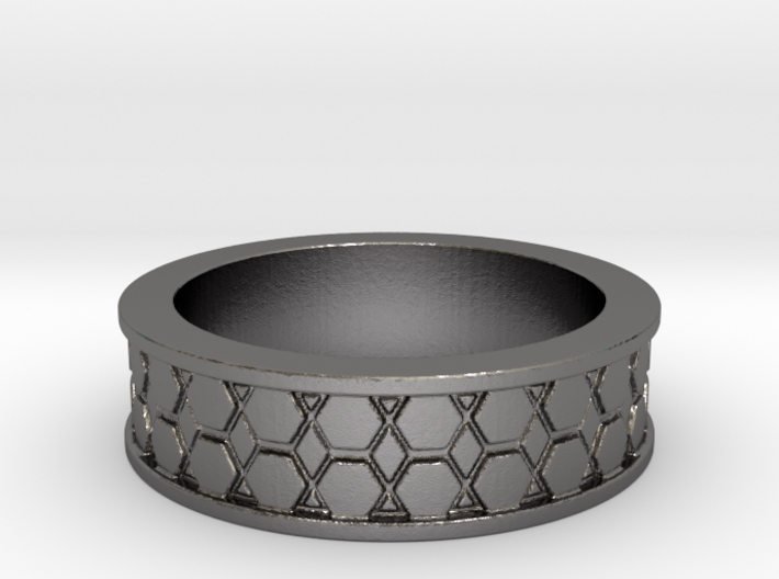 Hexagon Band Ring Size 9 3d printed
