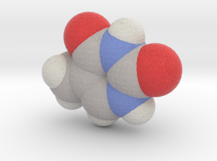 Thymine molecule (x40,000,000, 1A = 4mm) 3d printed