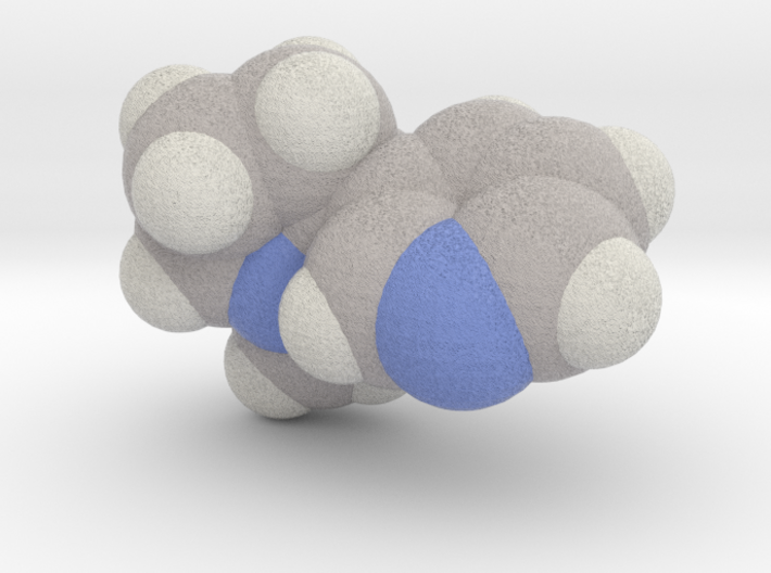 Nicotine molecule (x40,000,000, 1A = 4mm) 3d printed