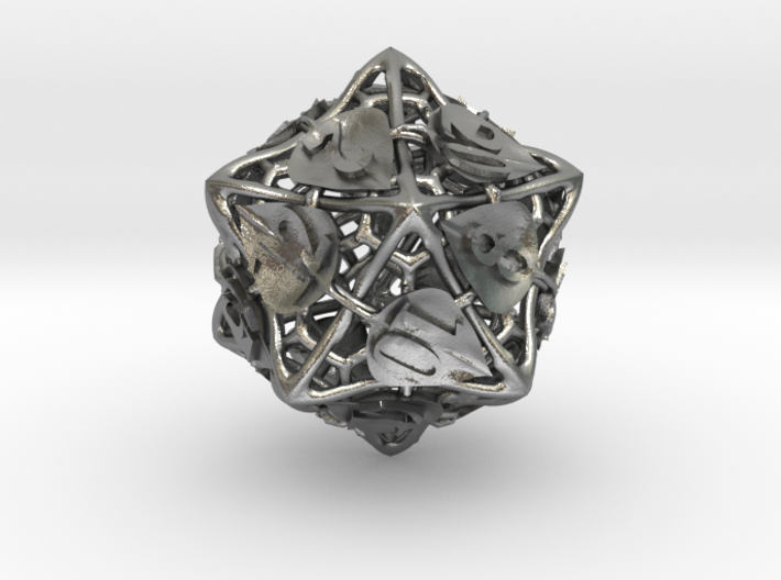 Botanical d20 Ornament 3d printed