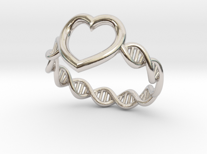 Heart DNA Ring 3d printed