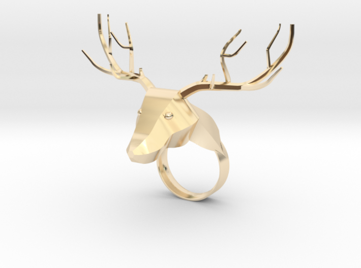 Low Poly Deer Ring 3d printed