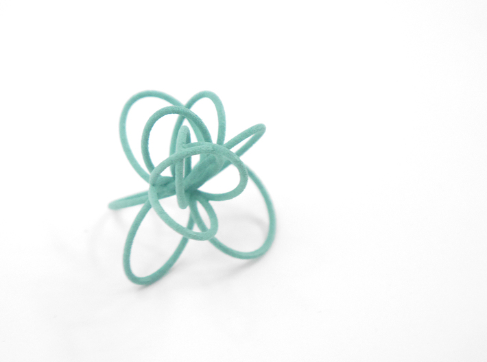 Flora Ring B (Size 8) 3d printed Custom Dyed Color (Teal)