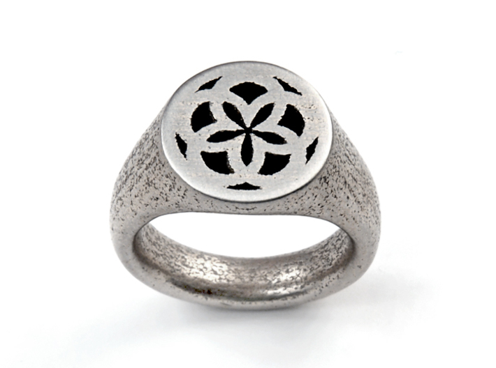 Ornament Ring 3d printed Stainless Steel