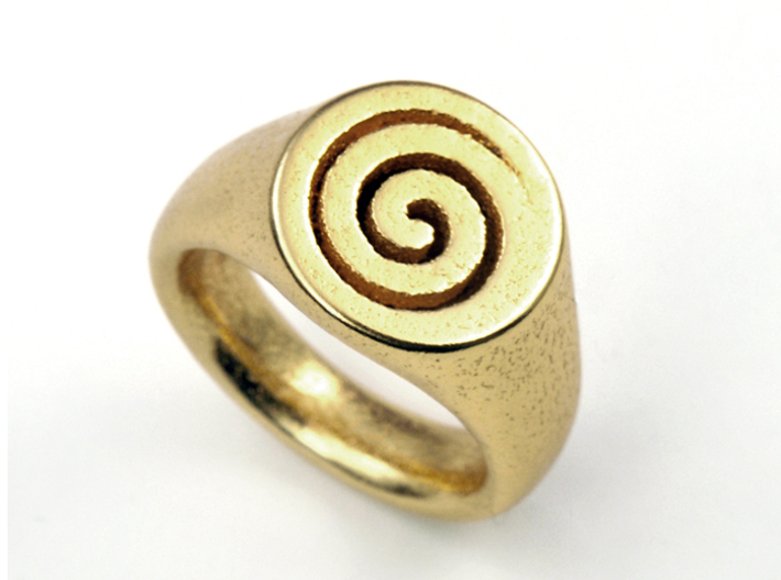 Spiral Ring 3d printed Gold Plated Glossy