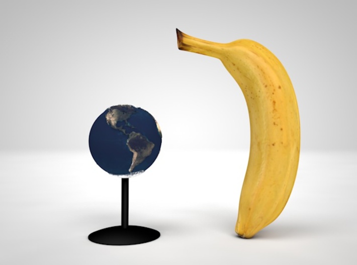 Tactile Miniature Earth With Stand 3d printed Banana for scale