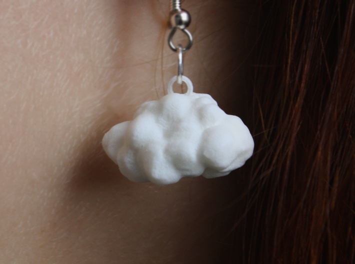 Cloud Earring 3d printed