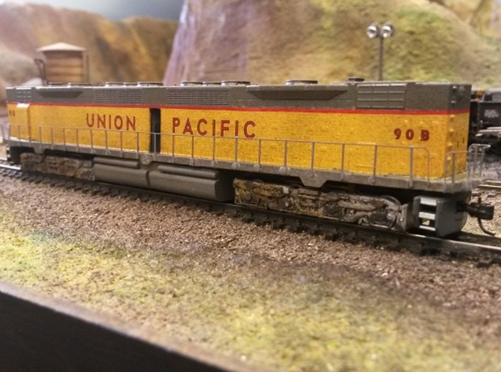EMD DD35 Dummy N Scale 1:160 3d printed Shown with JTP Brass Additions