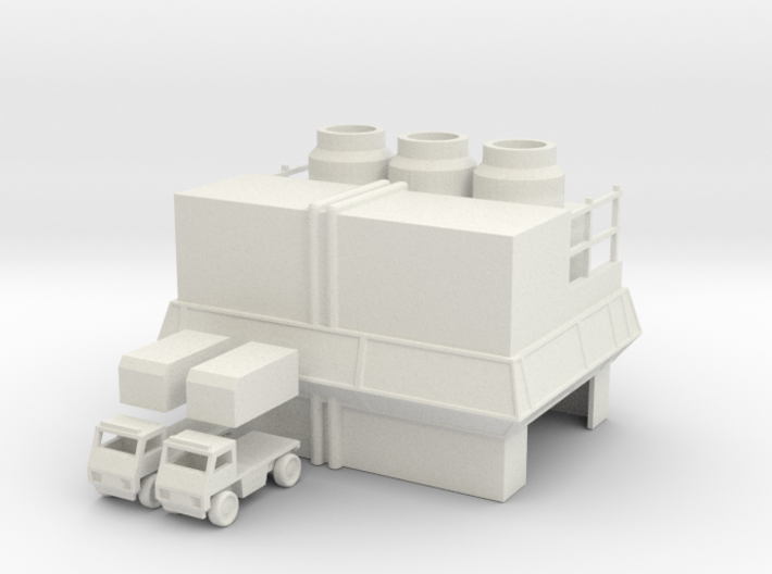 Factory and Trucks 3d printed