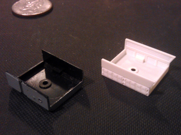 GE Gas Turbine Battery Box x2 - (N Scale) 1:160 3d printed New And Old Battery Box