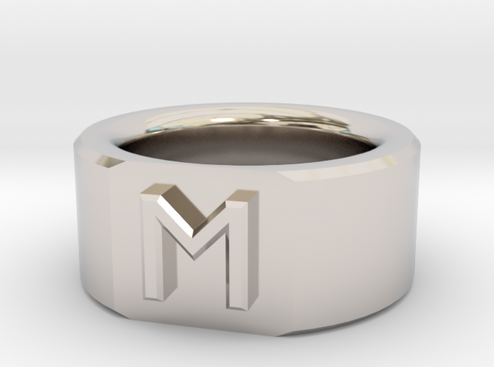 Flat-Faced Ring with Initial 3d printed