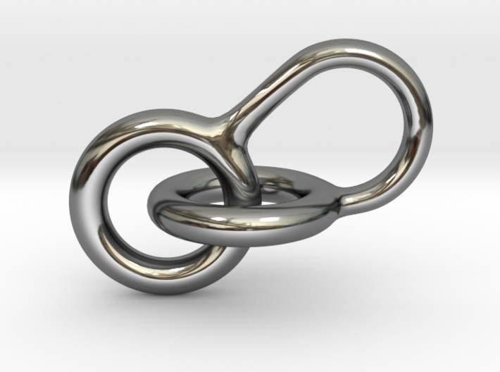 Interlocking Hoops Keychain 3d printed Premium silver, not so much for the pocket and the keys.  Show it off!