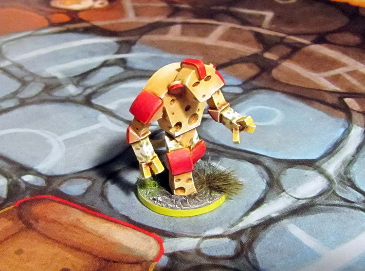 Cheese Golem, Ladybug, 4 Slugs - Mice & Mystics 3d printed Golem model hand-painted, after quick filing. (game board with flagstones copyright Plaid Hat Games).