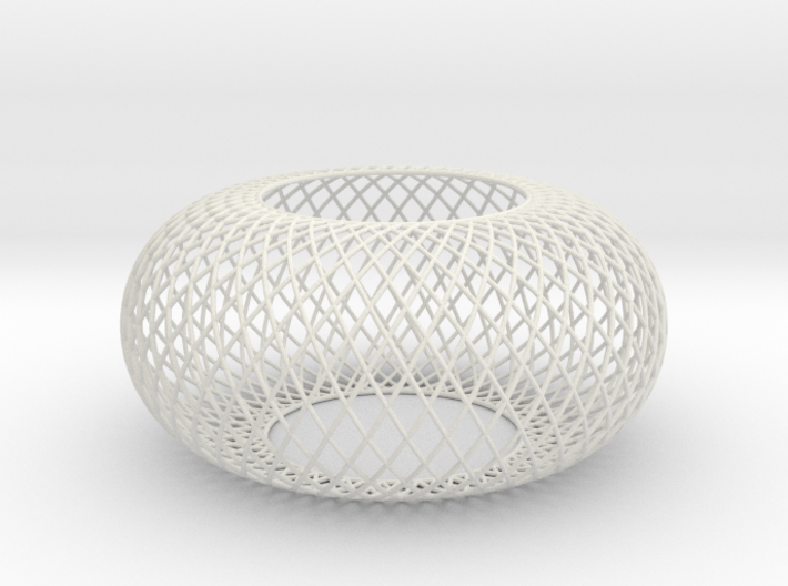 Torus Curved Line mesh wired 3d printed