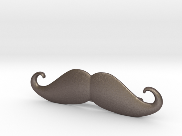 &quot;Italian&quot; Moustache Tie Bar (Metals) 3d printed