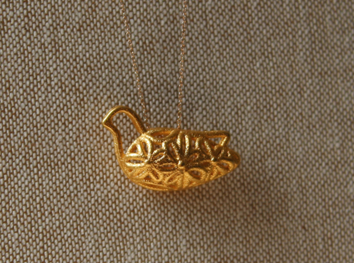 "Flower Bird" pendant 3d printed 