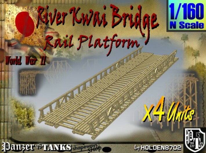 1-160 X4 Units Bridge River Kwai Platforms 3d printed