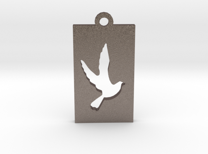 Rectangular Frame Pendant Dove Insert 3d printed