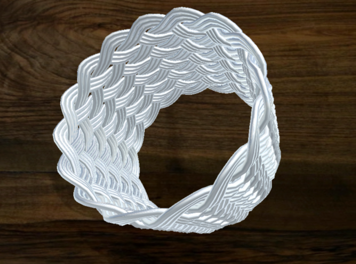 Turk's Head Knot Ring 12 Part X 15 Bight - Size 23 3d printed