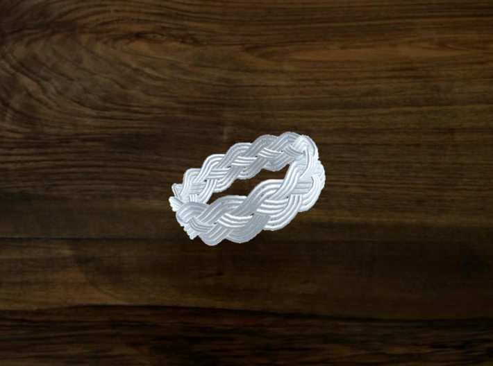 Turk's Head Knot Ring 4 Part X 13 Bight - Size 17. 3d printed