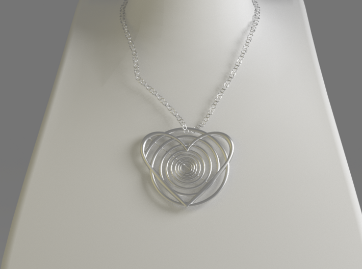 Hypnotic Heart Pendant 3d printed