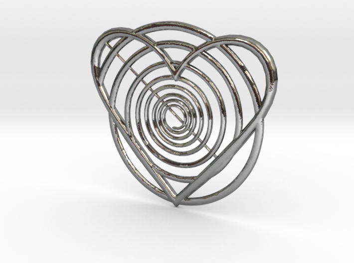 Hypnotic Heart Pendant 3d printed 