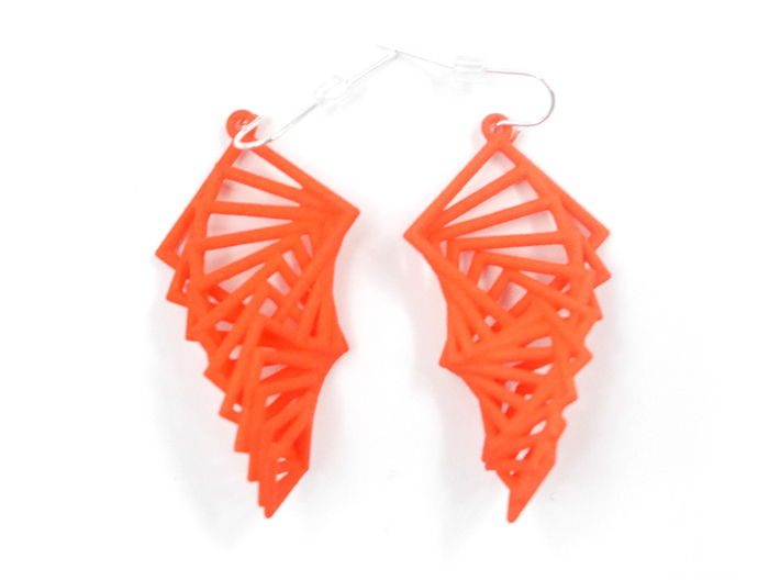Arithmetic Earrings (Rhombus) 3d printed Coral Nylon (Custom Dyed Color)