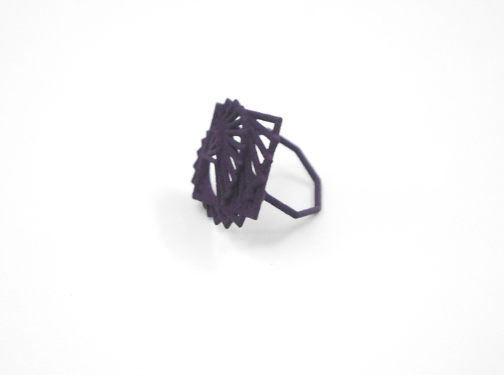 Arithmetic Ring (US Size 8) 3d printed Midnight Nylon (Custom Dyed Color)
