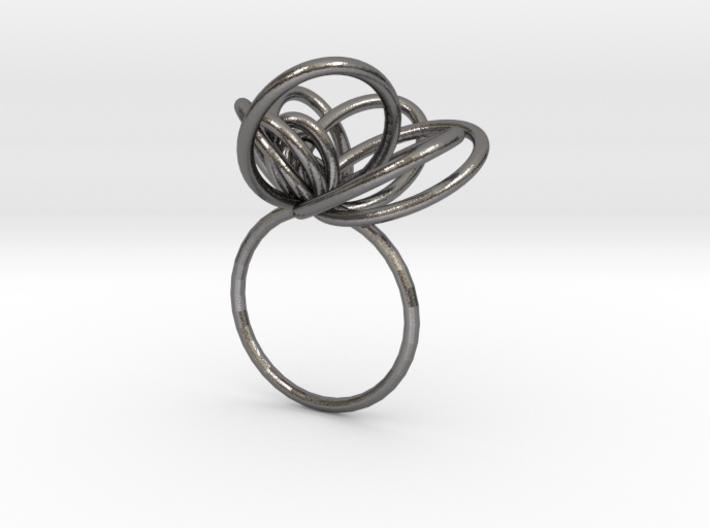 Flora Ring A (Size 8) 3d printed